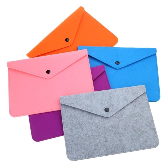 Envelope Handbag Button Closure Felt File Folder Durable Briefcases Document Bag