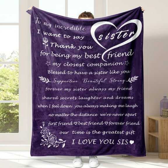 Envelope Letter Throw Blanket Flannel Blanket To My Sister Throw Blanket Warm Cozy Soft Blanket For Couch Bed Sofa Office Camping