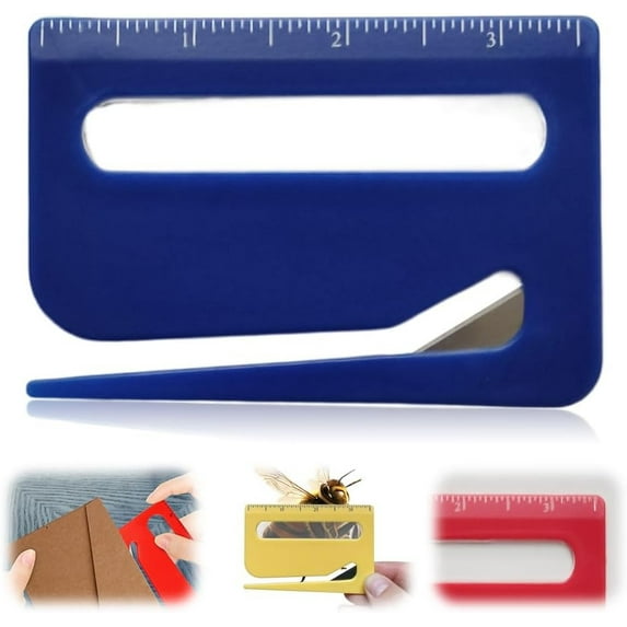Envelope Opener, 2025 Upgrade Letter Opener Envelope Slitter, Mail Opener Tool Package Opener Cutter, Wrapping Paper Cutter Tool with Pointed End & Magnifying Glass & Scale