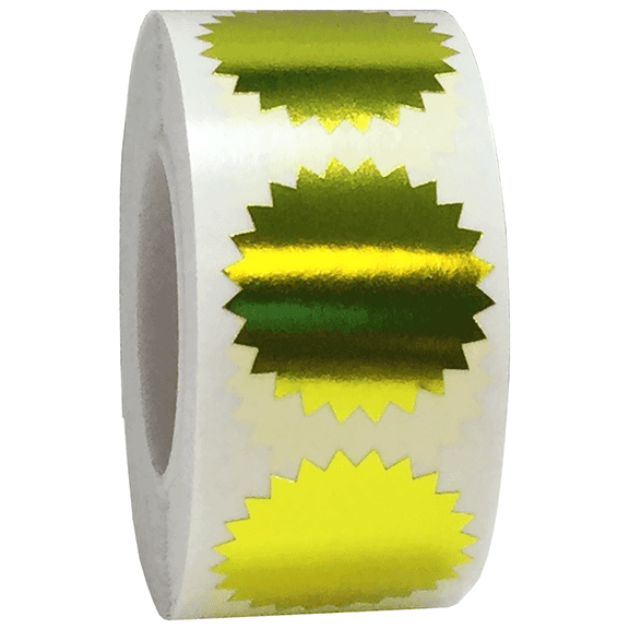 Envelope Package Seals Serrated Edge Color Coding Labels Metallic Gold 1 Inch Round 500 Total Adhesive Stickers