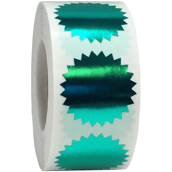 Envelope Package Seals Serrated Edge Color Coding Labels Metallic Green 1 Inch Round 500 Total Adhesive Stickers