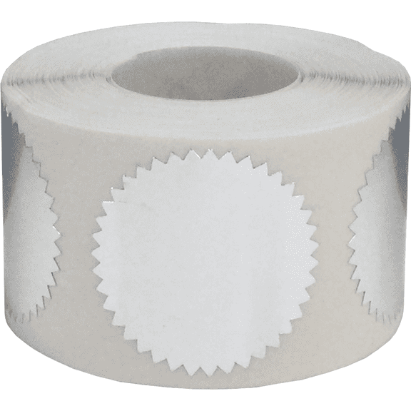 Envelope Package Seals Serrated Edge Color Coding Labels Metallic Silver 1 1/2 Inch Round 500 Total Adhesive Stickers