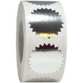 thumbnail image 1 of Envelope Package Seals Serrated Edge Color Coding Labels Metallic Silver 1 Inch Round 500 Total Adhesive Stickers, 1 of 3