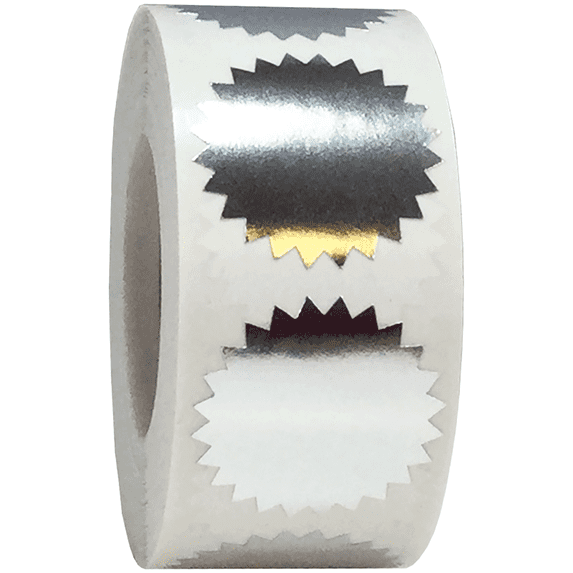 Envelope Package Seals Serrated Edge Color Coding Labels Metallic Silver 1 Inch Round 500 Total Adhesive Stickers