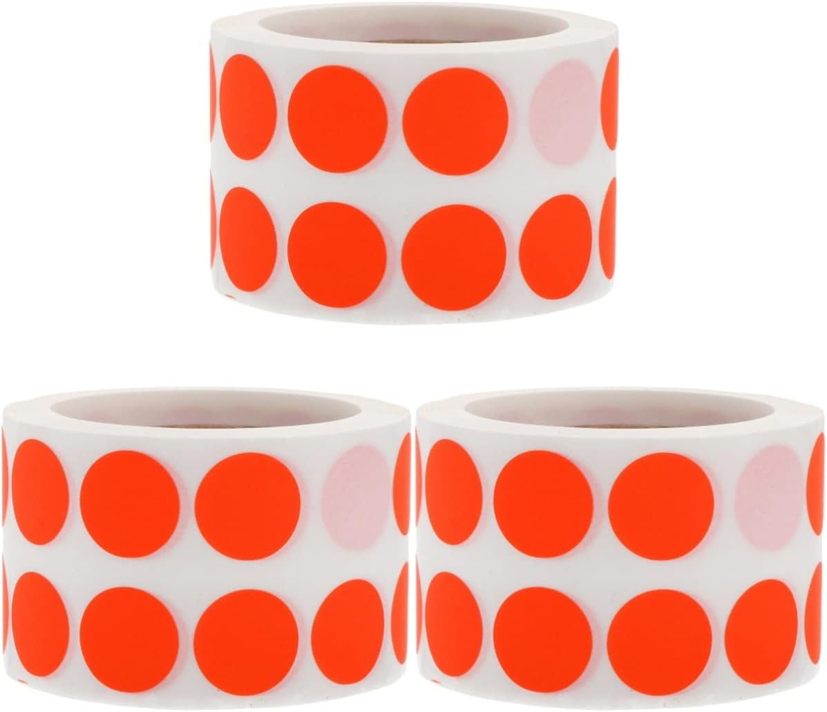 Envelope Seal Stickers 3 Rolls of Fluorescent Dot Stickers Self