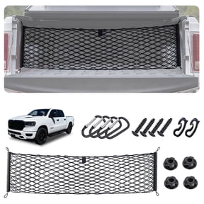 Envelope Style Truck Bed Cargo Net for Dodge Ram 1500 2019-2026 Accessories, Rear Trunk Mesh Cargo Net, Upgraded 5mm Bungee Nylon Storage Netting
