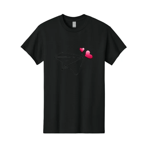 Envelope-With-Hearts Mens Graphic Tee, 100% Cotton, Casual Summer Wear