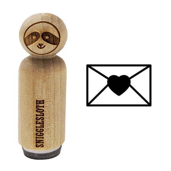 Envelope with Heart Rubber Stamp for Scrapbooking Crafting Stamping - Mini 1/2 Inch