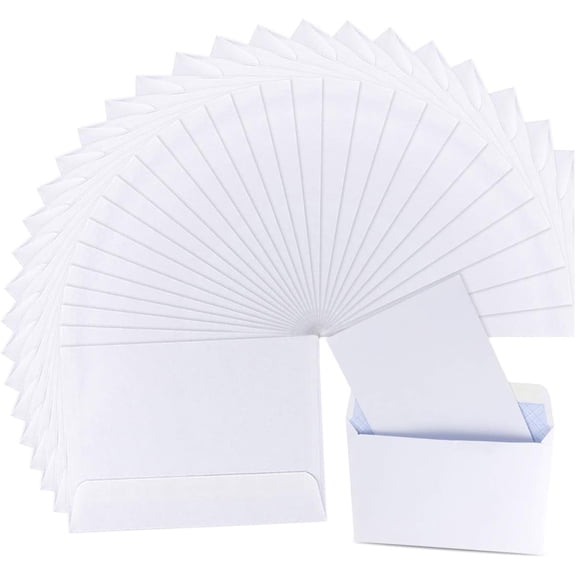 Envelopes Self Seal, Blank White Kraft Paper Envelopes Self Seal for Cards, Photos, Weddings, Invitations, No Window