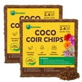 thumbnail image 1 of Coco Coir Chips 2-Pack Envelor 2.4 Cu. Ft. Compressed Coconut Coir Bricks 10 lb. Natural Substrate for Indoor Outdoor Coco Chips for Plants Orchid Bark Coco Coir Brick Plant Soil Indoor Potting Mix, 1 of 7