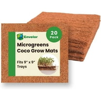 Envelor Coco Coir Fiber Grow Mat for Microgreens 9 x 9 Inches Coconut Coir Seed Starter Liner for Growing Trays, Hanging Baskets, Seed Starter Tray, Planter Sheets & Indoor Outdoor , 20 Pack