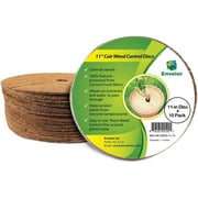 Envelor Coco Coir Tree Ring Mulch Mat Coconut Coir Fiber Tree Weed Barrier Ring Gardening Mulch Rings for Trees Plant Cover Planter Disc Root Protection for Plants Weed Control, 11 Inches, 15 Pack