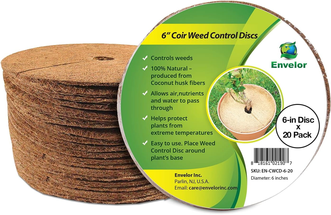 Envelor Coco Coir Tree Ring Mulch Mat Coconut Coir Fiber Tree Weed