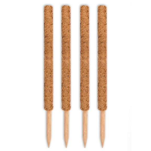 Envelor Coco Moss Poles Plant Support Stakes Coco Plant Stake Pothos Coir Totem Pole Monstera Moss Pole Climbing Plant Support Potted Plant Upward Growth Vine Stackable Coco Sticks, 24 inches, 4 Pack