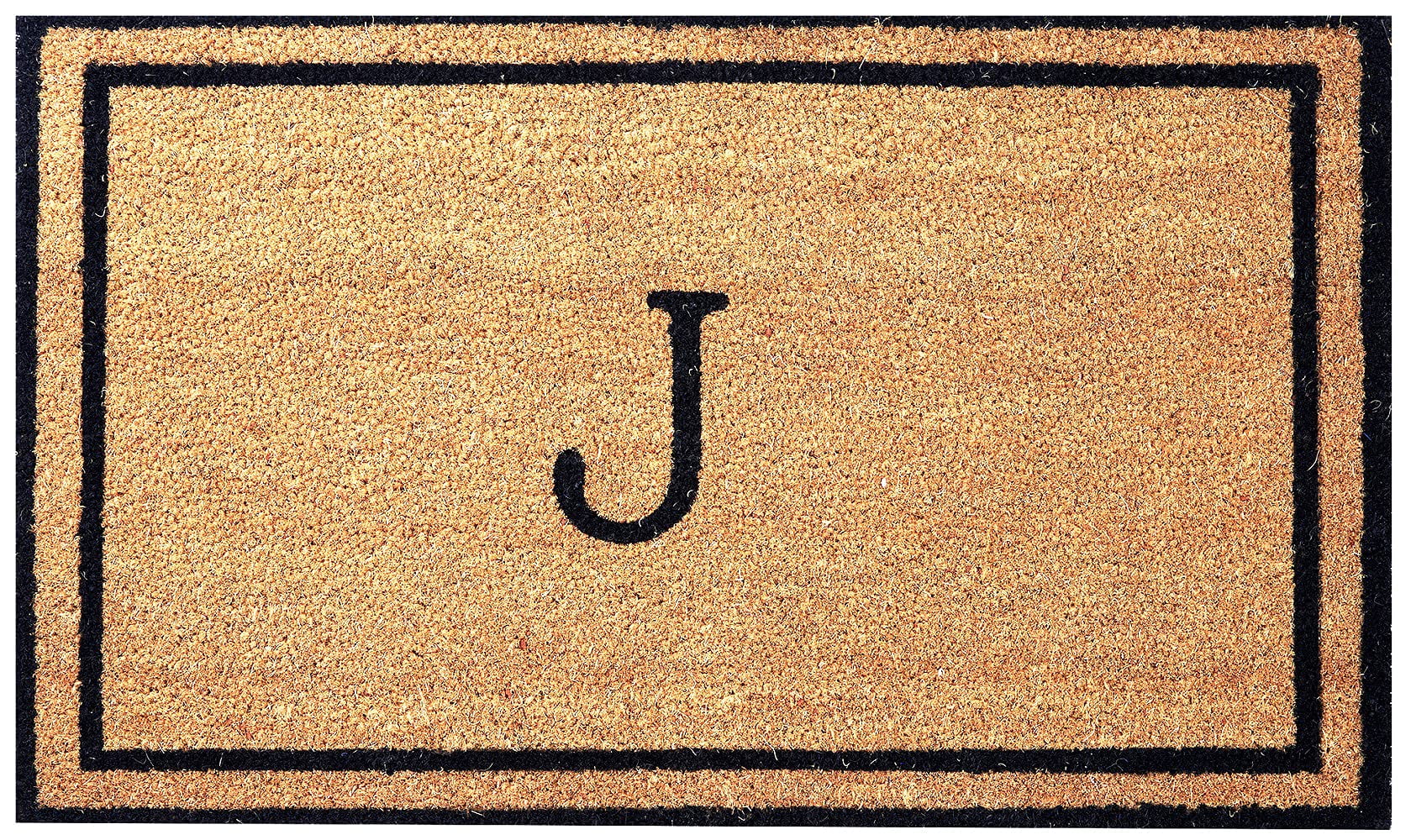Personalized Monogram J Natural Coir Outdoor Doormat