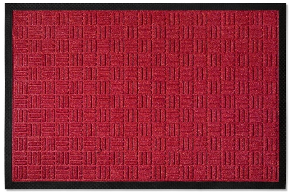 Maroon Checker Polypropylene 3' x 5' Low Profile Outdoor Door Mat