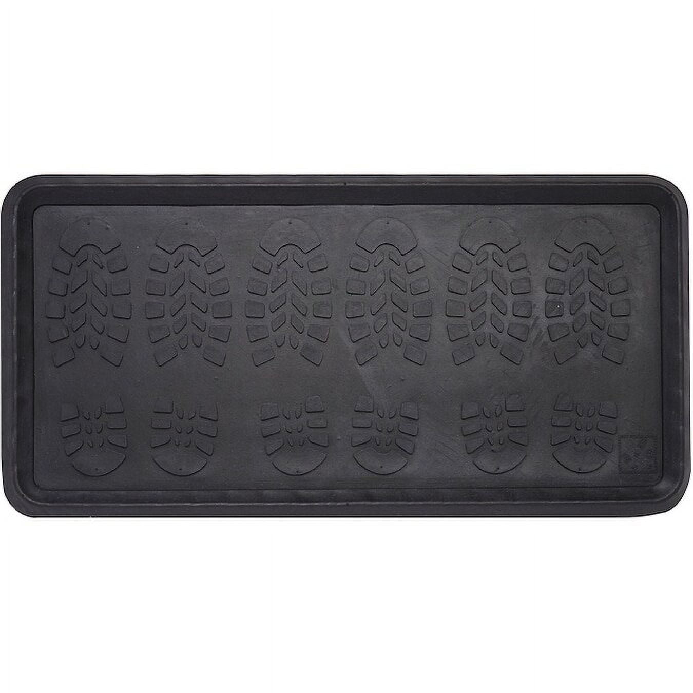 Black Recycled Rubber Outdoor Boot Tray Mat, 16" x 32"