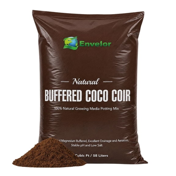 Envelor Potting Soil Indoor Plants Soil Coco Coir Mix Coconut Coir for Plants Outdoor Buffered Garden Soil Planting Coco for Plants Coco Soilless Potting Mix 1.75 Cu Ft, 50 Liter Bag
