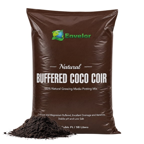Envelor Potting Soil Indoor Plants Soil Coco Coir Mix Coconut Coir for Plants Outdoor Buffered Garden Soil Planting Coco for Plants Coco Soilless Potting Mix 1.75 Cu Ft, 50 Liter Bag