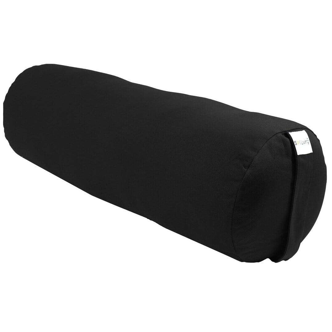 Envelor Sol Living Cylindrical Cotton Yoga Bolster Black