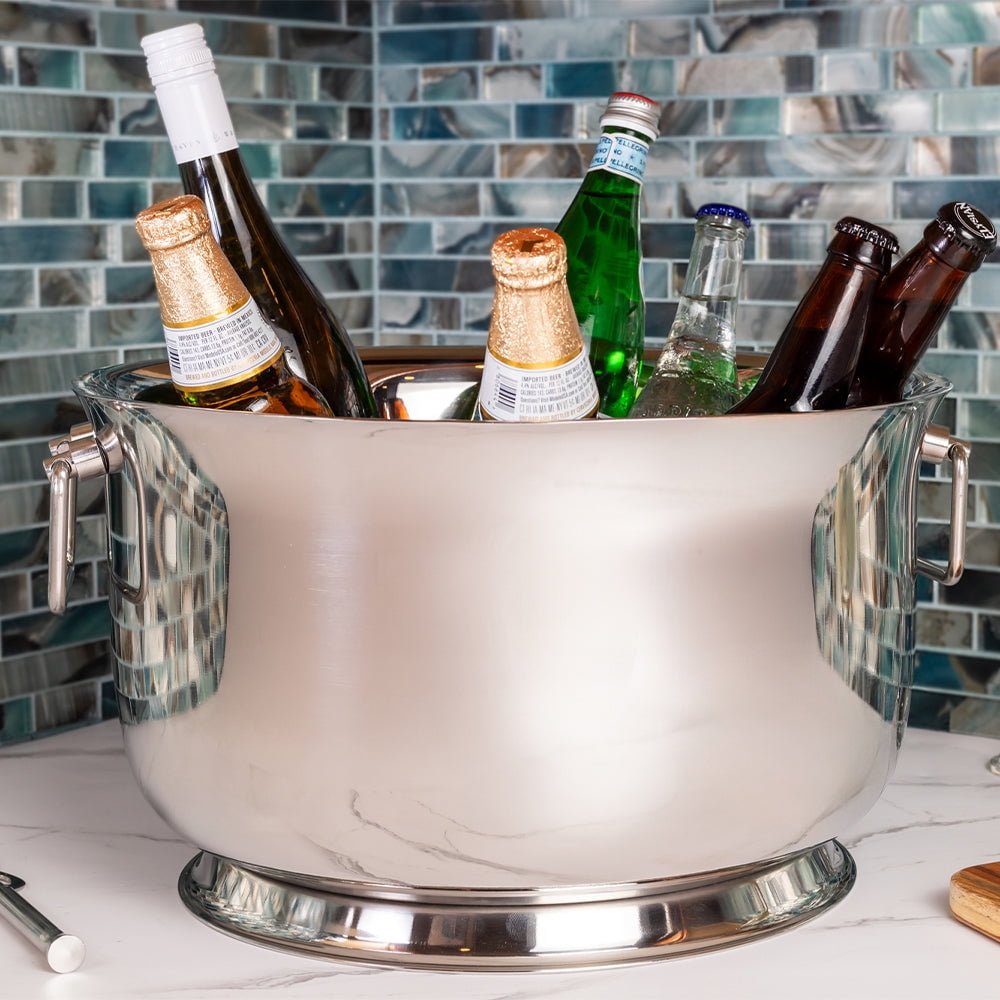 Sol Living 4.3 Gallon Stainless Steel Beverage Tub with Handles