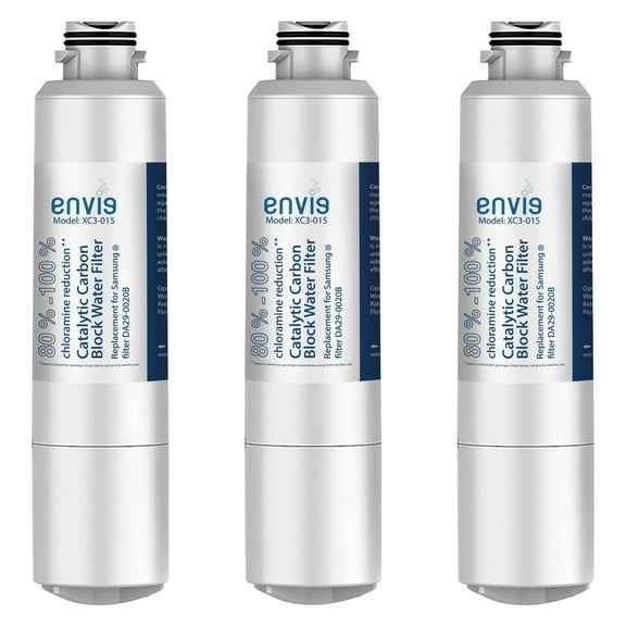 Envig Catalytic Carbon Refrigerator Filter (3 Pack), Chloramine Fridge Water Filter DA29-00020B, Replacement Samsung DA29-00020A/B, DA29-00020B-1, HAF-CIN/EXP, RF4267HARS, RF25HMEDBSR, RF28HMEDBSR