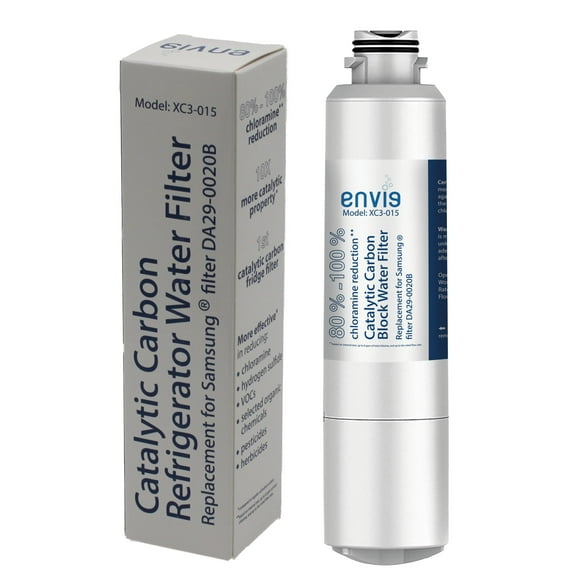 Envig Catalytic Carbon Refrigerator Filter, Chloramine & DBPs Fridge Water Filter DA29-00020B, Replacement Samsung DA29-00020A/B, DA29-00020B-1, HAF-CIN/EXP, RF4267HARS, RF25HMEDBSR, RF28HMEDBSR