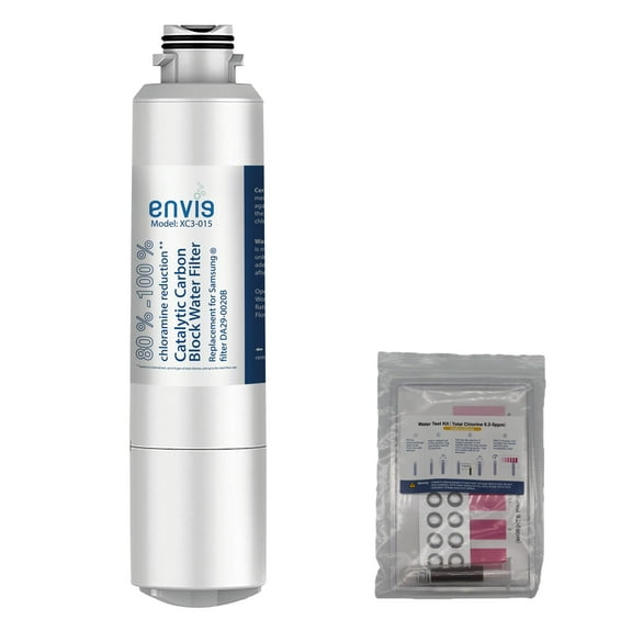Envig Catalytic Carbon Refrigerator Filter /w TC Reagent Test Kit, Chloramine & DBPs Fridge Water Filter DA29-00020B, Replacement DA29-00020A/B, DA29-00020B-1, HAF-CIN/EXP, RF4267HARS, RF25HMEDBSR,