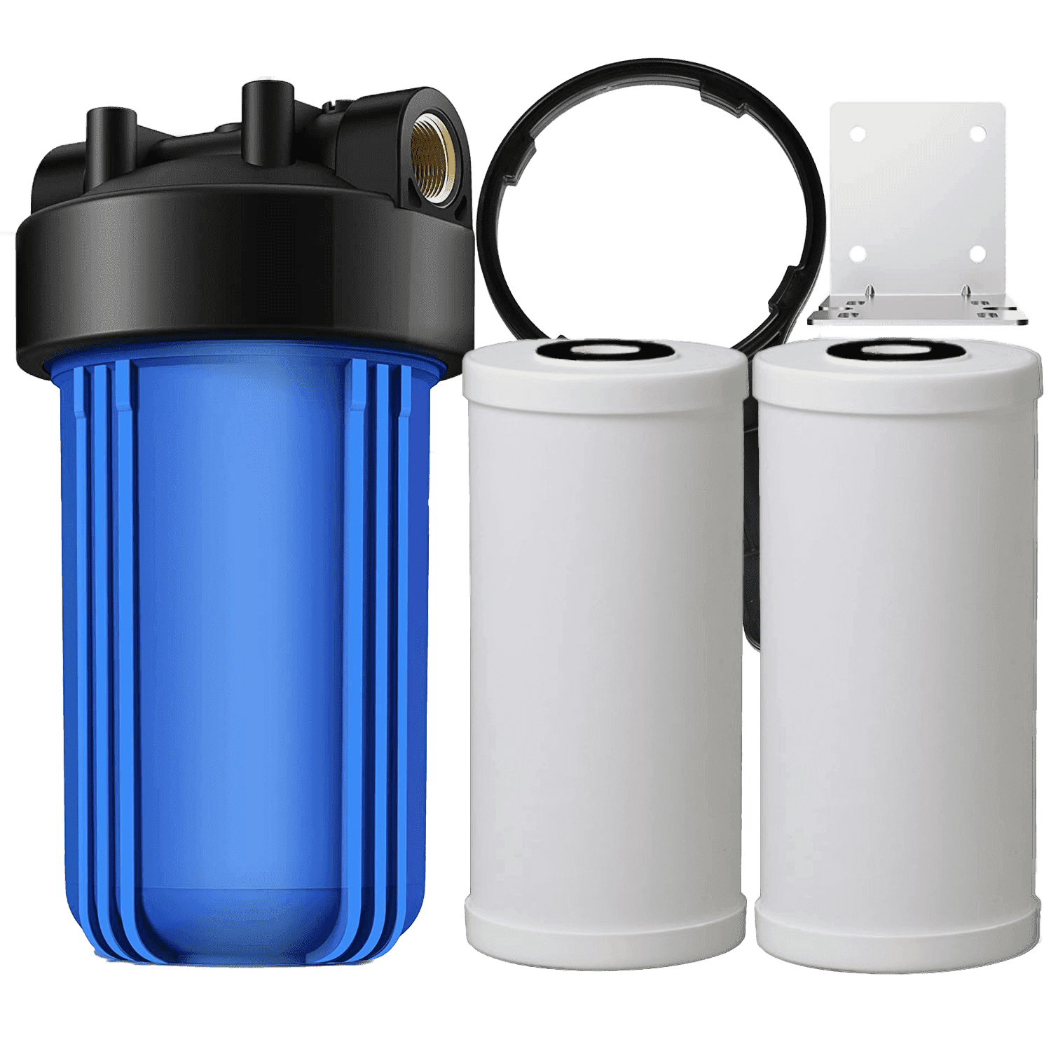 Envig K3 Large Capacity Whole House Heavy Metal Iron Hydrogen Sulfide Water Filter (2 Filter Cartridges), 10" x 4.5", 50,000 Gallon Capacity, Catalytic Carbon KDF
