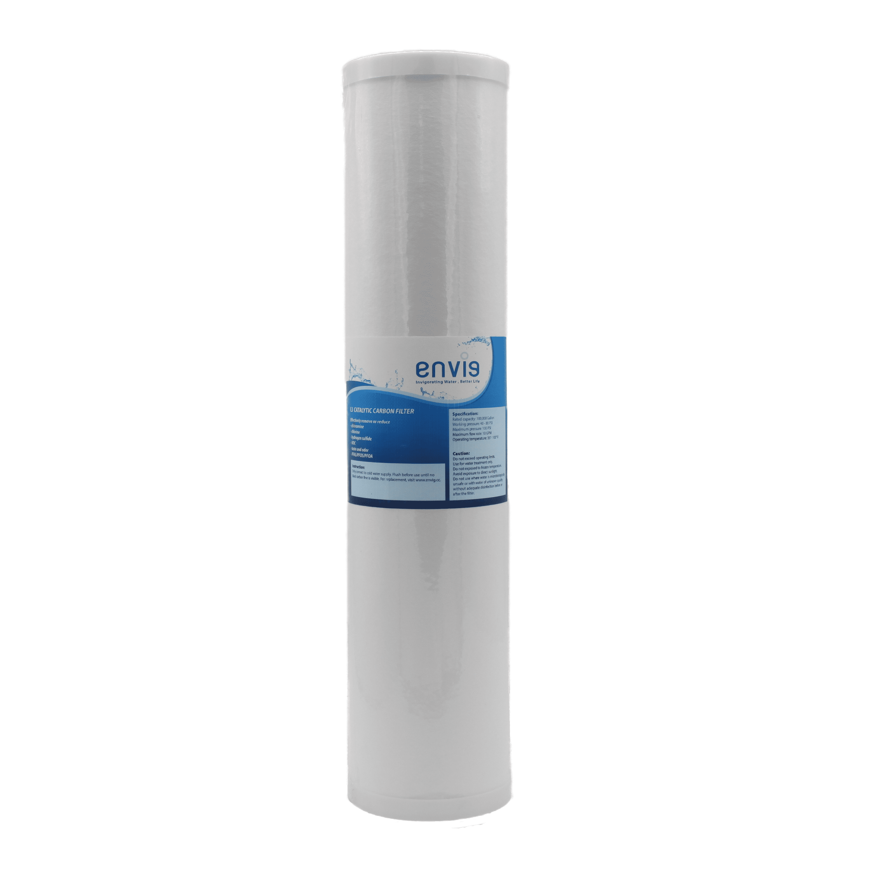 Envig L3 Iron and Hydrogen Sulfide 4.5” x 20” Whole House Water Filter Cartridge