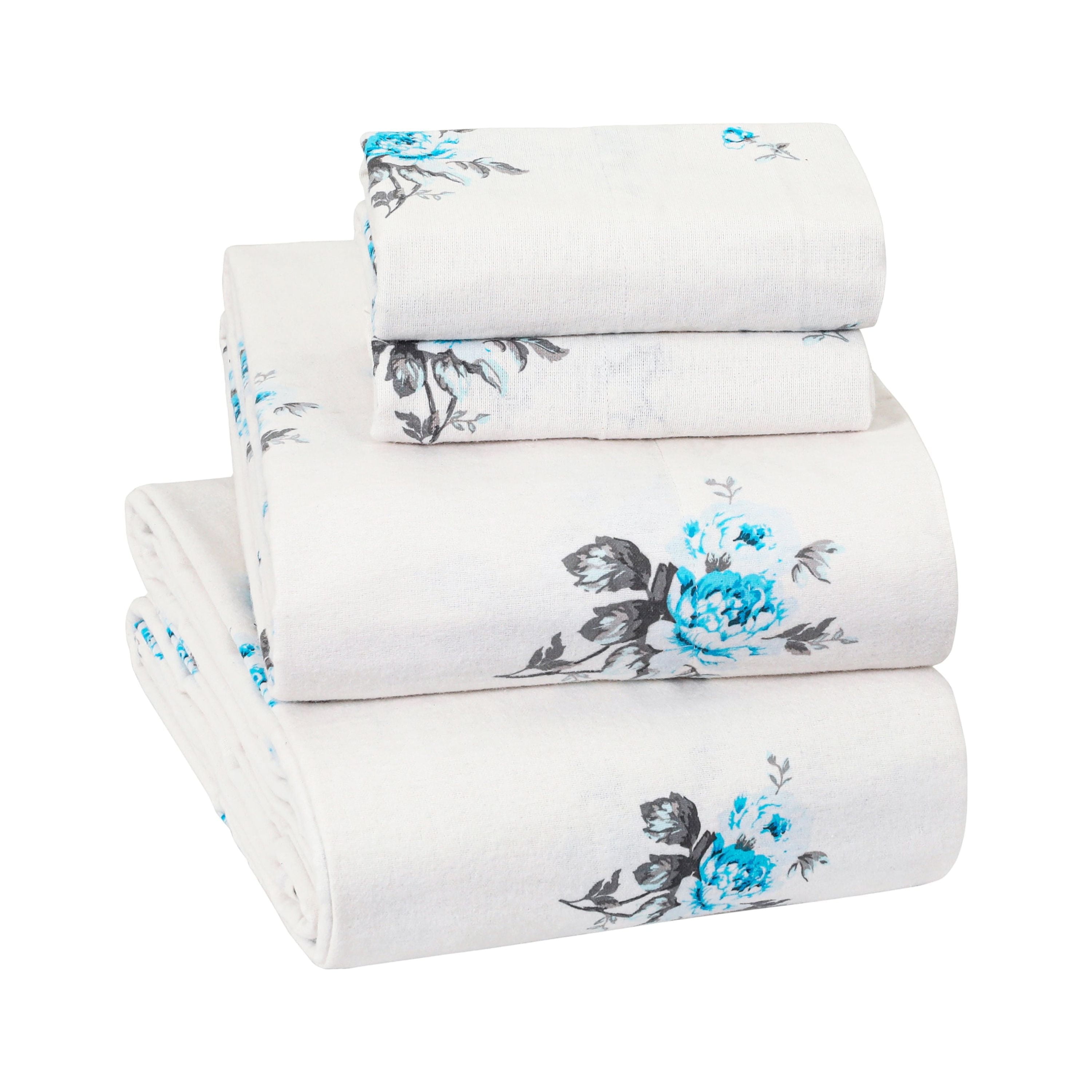 EnvioHome 100 Cotton Flannel Sheets Cal King Size Bed Sheets Set with