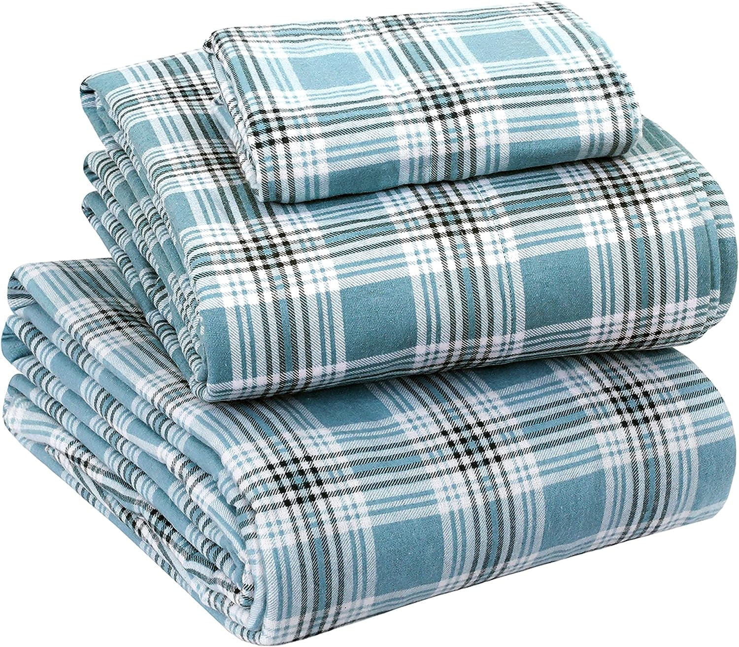 EnvioHome 100 Cotton Flannel Sheets Queen Size Bed Sheets Set with