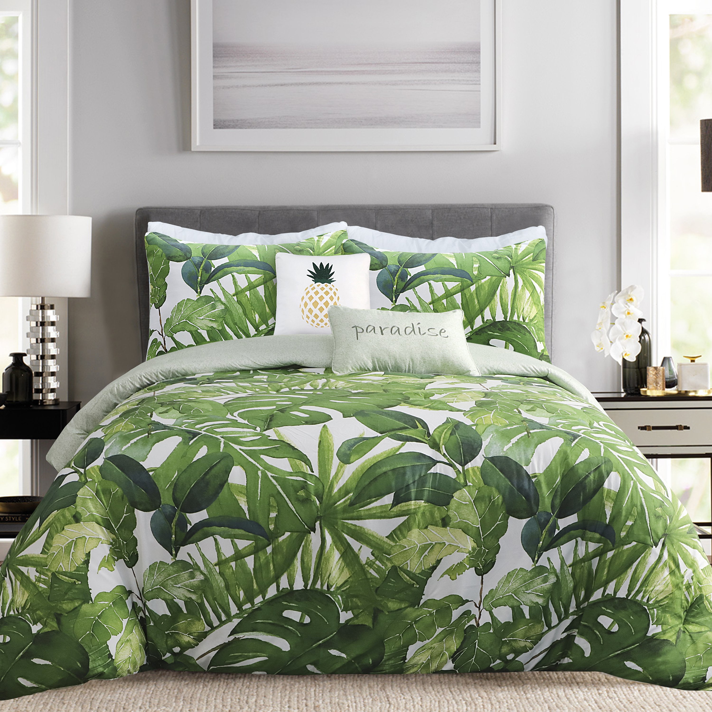 EnvioHome 5Piece 100 Polyester King Size Comforter Sets Rainforest