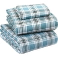 thumbnail image 1 of Enviohome 100% Cotton Sheets Twin Size Bed Set - 160 GSM Soft and Cozy Flannel Deep Pocket Bed Sheets - Green Plaid, 1 of 9