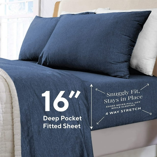 Enviohome Queen Size Jersey Sheet Set Luxury 100 Cotton Bed Sheets