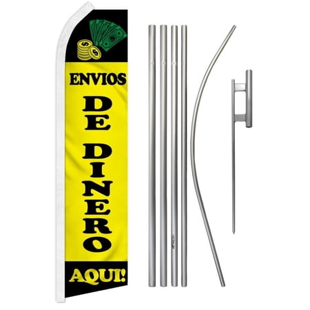 Envios De Dinero Aqui Super Flag & Pole Kit