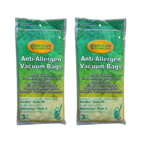 Enviro Eureka & Electrolux Style OX, Sanitaire Style S H10 Allergy HEPA Vacuum Bags 6 pk