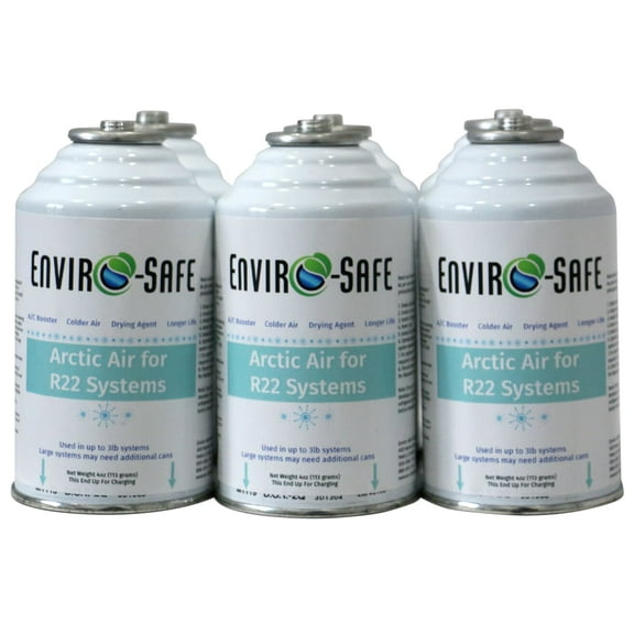 Enviro-Safe Arctic Air for R22 Systems with A/C Booster and Drying Agent, 4 oz Cans, 6-Pack