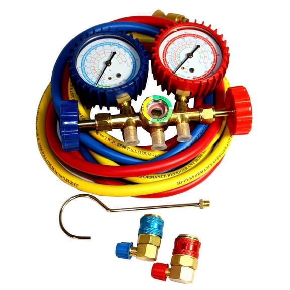 Enviro-Safe Manifold Gauge Set with R12, R22, R134a