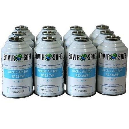 EnviroSafe Arctic Air Refrigerant Support for R1234yf Automotive AC Systems – Performance Booster & Leak Protection – Case of 12 Cans