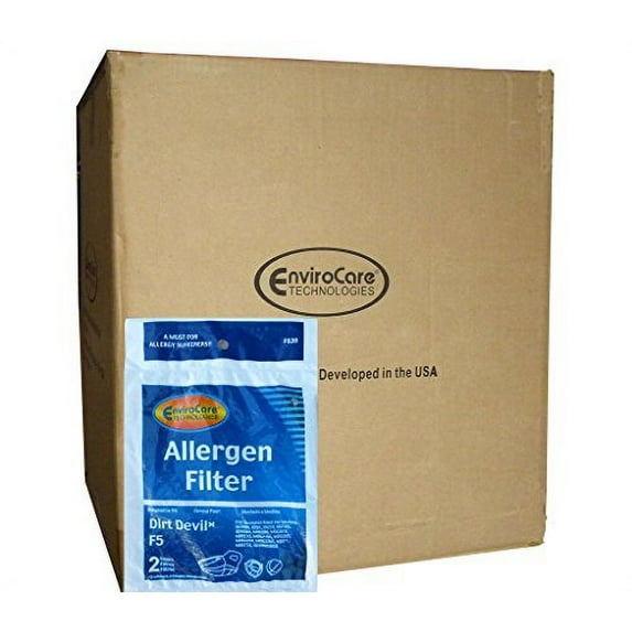 EnviroCare 1/2 Case (25 pkgs) F5 Filter Compatible with/Replacement for Dirt Dev