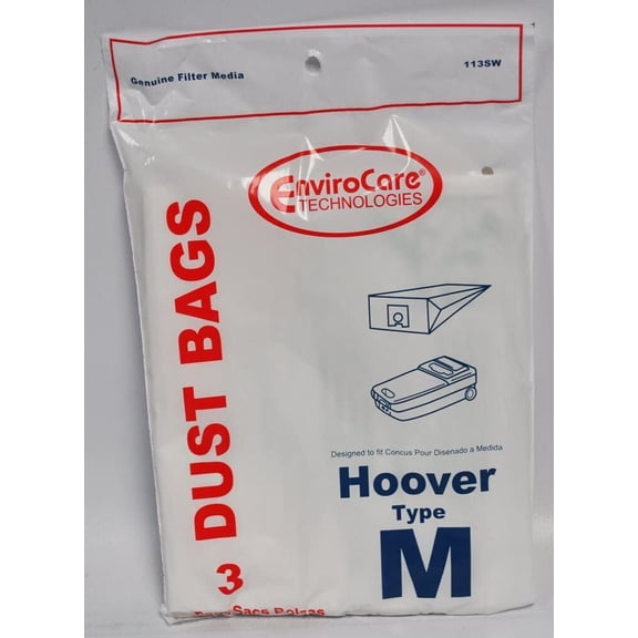 EnviroCare Generic Replacement Vac Dust Bags Designed to Fit Hoover Type M 3pk