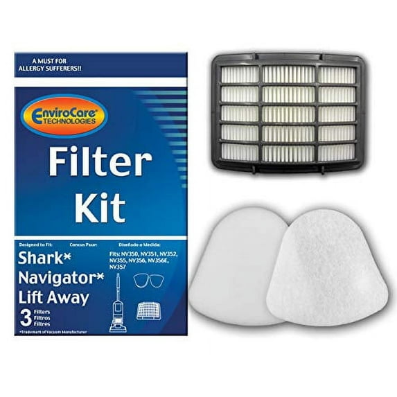 EnviroCare Premium Replacement Vacuum Cleaner Filters made to fit Shark Navigator Lift Away Models. 1 HEPA Filter and 2 Washable Foam and Felt Pre-Filters