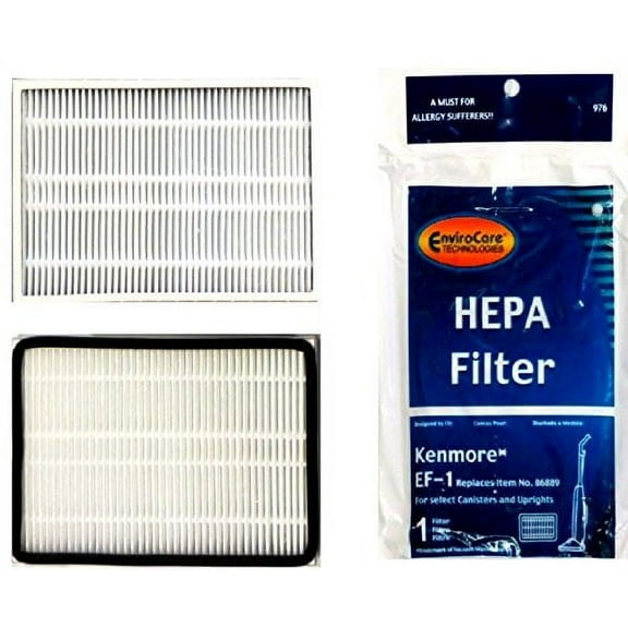 EnviroCare Replacement HEPA Vacuum Cleaner Filter designed to fit Kenmore EF-1 for select Canisters and Uprights 3 Filters