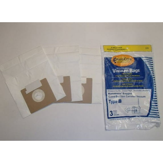 EnviroCare Replacement Micro Filtration Vacuum Bags for Kenmore Type B Galaxy Bagged Canister Models 3 Pack