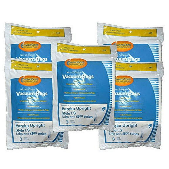 EnviroCare Replacement Micro Filtration Vacuum Cleaner Dust Bags for Eureka Sanitaire Style LS 5700 and 5800 Series Uprights 15 Pack
