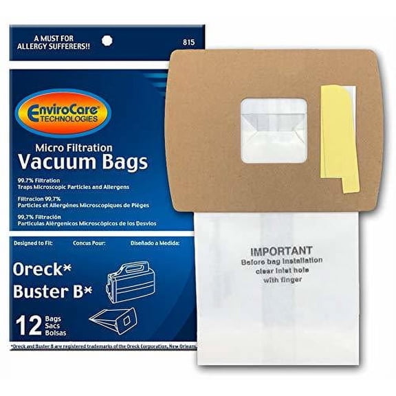 EnviroCare Replacement Vacuum Bags for Oreck Super-Deluxe Compact and Buster B C