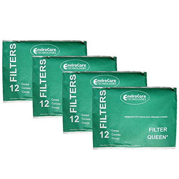 EnviroCare Replacement Vacuum Filter Cones Made to fit Compatible with Filter Queen Vacuums 48 Cones