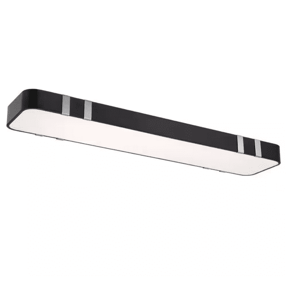 EnviroLite 47in Glam Matte Black Brushed Nickel Selectable CCT Integrated LED Flush Mount Light Fixture