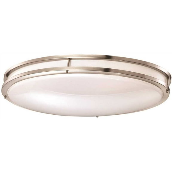 Designers Fountain 24 in. Minimalist Brushed Nickel Selectable CCT Integrated LED Flush Mount for Kitchens